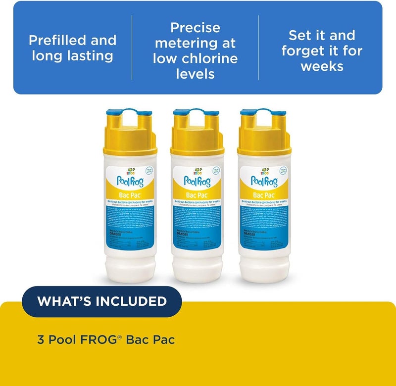 Frog Bac Pac Replacement Chlorine Cartridges for use with Pool Model 5400 and 6100 Cyclers - Prefilled for Easy & Convenient Pool Sanitizing & Water Care - 3 Pack - Image 3